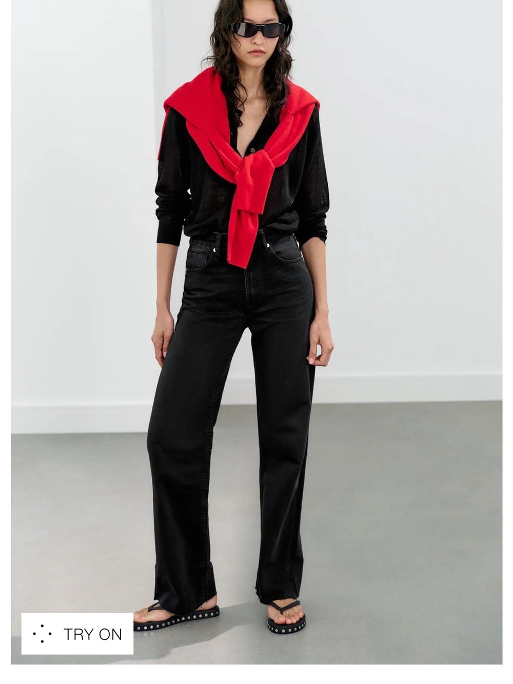 Zara Black wide leg jeans